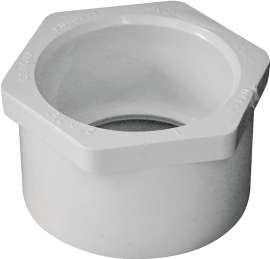 GENOVA 300 Series 30221 Pipe Reducing Bushing, 2 in Spigot x 1-1/2 in Slip, White