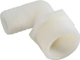 Anderson Metals 53720-1212 Hose Elbow, 3/4 in Barb, 3/4 in MPT, Nylon