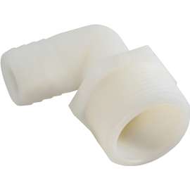 Anderson Metals 53720-1616 Hose Elbow, 1 in Barb, 1 in MPT, Nylon
