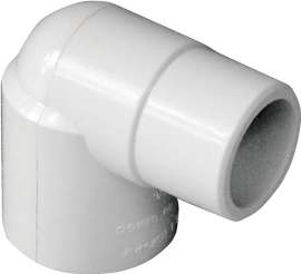 GENOVA 300 Series 32907 Street Pipe Elbow, 3/4 in Slip, 3/4 in Spigot, 90 deg, White