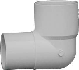 GENOVA 300 Series 32910 Street Pipe Elbow, 1 in Slip, 1 in Spigot, 90 deg, White
