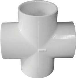 GENOVA 300 Series 34420 Pipe Cross, 2 in Slip Joint, 2 in Slip Joint, 2 in Slip Joint, 2 in Slip Joint, White