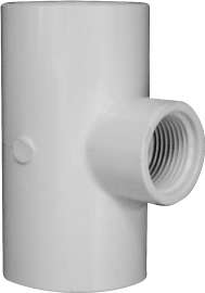 GENOVA 300 Series 31488 Pipe Reducing Tee, 1-1/4 x 3/4 in Run, Slip Run Connection, 1-1/4 in Branch, White