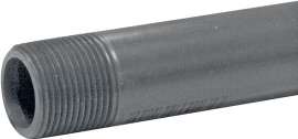 GENOVA 385060D Pipe Nipple, 1 in MIP x MIP, 6 in L, Gray
