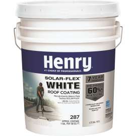 Henry HE287SF871 Elastomeric Roof Coating, White, 5 gal Pail, Cream