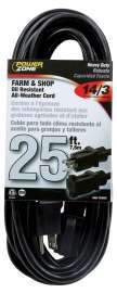 PowerZone Extension Cord, 25 ft L, Black