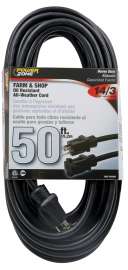 PowerZone Extension Cord, 50 ft L, Black