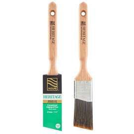 NOUR Heritage 3881-37N Angular Paint Brush, 1-1/2 in W, 2-1/2 in L Bristle, Nylon/Polyester Bristle, Sash Handle