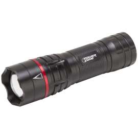 PowerZone 12093 Tactical Flashlight, AAA Battery, LED Lamp, 500 Lumens, 140 m Beam Distance, 2.5 hrs Run Time