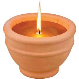 Seasonal Trends C57655-3L Citronella Candle Terracotta Bowl Outdoor Candle, Gold