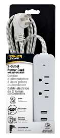 PowerZone Extension Cord, 6 ft L, Platinum & White