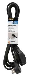 PowerZone Extension Cord, 16 AWG Cable, 9 ft L, Black