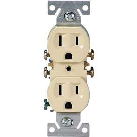 Eaton Wiring Devices 270V/10 Duplex Receptacle, 15 A, 2-Pole, 5-15R, Ivory