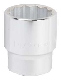 Vulcan MT-SS6048 Drive Socket, 1-1/2 in Socket, 3/4 in Drive, 12-Point, Chrome Vanadium Steel, Chrome