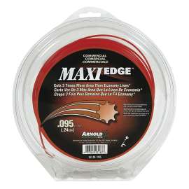 ARNOLD Maxi Edge WLM-195 Trimmer Line, 0.095 in Dia, 200 ft L, Polymer, Orange