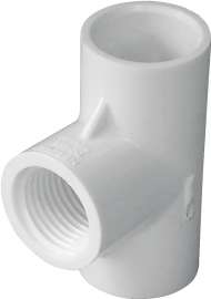 GENOVA 300 Series 31455 Pipe Tee, 1/2 in Run, Slip Run Connection, 1/2 in Branch, Slip Joint x FIP Branch Connection