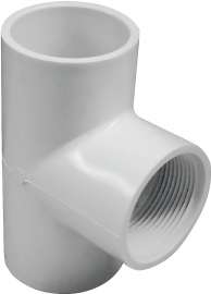 GENOVA 300 Series 31454 Pipe Tee, 1-1/4 in Run, Slip Run Connection, 1-1/4 in Branch, Slip Joint x FIP Branch Connection