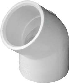 GENOVA 300 Series 30610 Pipe Elbow, 1 in Slip, 45 deg, White