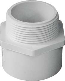 GENOVA 300 Series 30415 Pipe Adapter, 1-1/2 in Slip, 1-1/2 in MIP, White