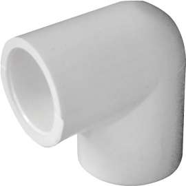 GENOVA 300 Series 30705 Pipe Elbow, 1/2 in Slip, 90 deg, White