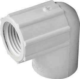 GENOVA 300 Series 33905 Elbow, 1/2 in Slip, 1/2 in FIP, 90 deg, White