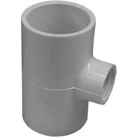 GENOVA 300 Series 31494 Pipe Reducing Tee, 1-1/2 x 3/4 in Run, Slip Run Connection, 1-1/2 in Branch, White