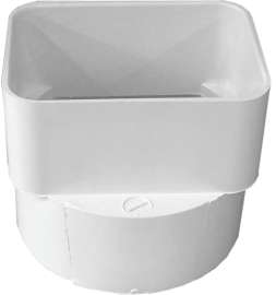 GENOVA 400 Series 45344 Downspout Adapter, 3 x 4 x 4 in, PVC, White