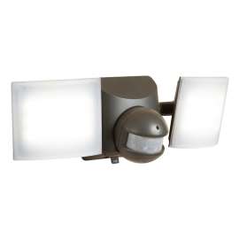 HALO MSLED600 Solar Powered Twin Head Flood Light, 120 V, 50 W, 2-Lamp, LED Lamp, Cool White Light, 680 Lumens