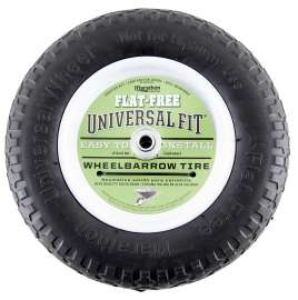 MTD 00270 Wheelbarrow Wheel, 350 lb Max Load, 14-1/2 in Dia Tire, Polyurethane Tire