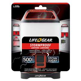 LIFE+GEAR 41-3760 Collapsible Lantern, LED Lamp, Plastic, Black/Red