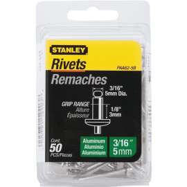 STANLEY PAA62-5B Pop Rivet, Reusable, 1-1/2 in L, Aluminum
