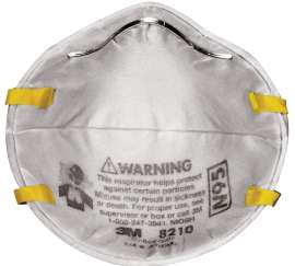 3M 8210PP20-DC Paint Prep Respirator, One-Size Mask, N95 Filter Class