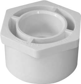 GENOVA 300 Series 30220 Pipe Reducing Bushing, 2 in Spigot x 1 in Slip, White