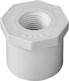 GENOVA 300 Series 34245 Pipe Reducing Bushing, 1-1/4 in Spigot x 1/2 in FIP, White