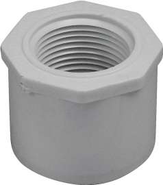 GENOVA 300 Series 34250 Pipe Reducing Bushing, 1-1/2 in Spigot x 1 in FIP, White