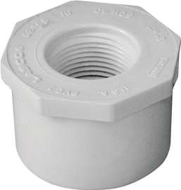 GENOVA 300 Series 34220 Pipe Reducing Bushing, 2 in Spigot x 1 in FIP, White