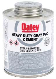 Oatey 31095 Solvent Cement, 16 oz Can, Liquid, Gray