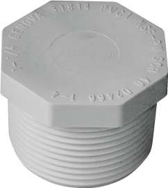 GENOVA 31814 Pipe Plug, 1-1/4 in MIP, White