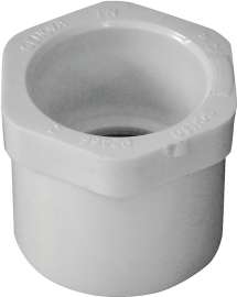 GENOVA 300 Series 30217 Pipe Reducing Bushing, 1 in Spigot x 3/4 in Slip, White