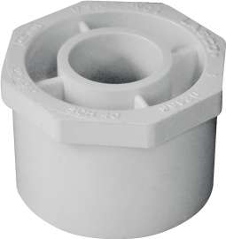 GENOVA 300 Series 30227 Pipe Reducing Bushing, 2 in Spigot x 3/4 in Slip, White