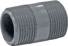 GENOVA 385020D Pipe Nipple, 1 in MIP x MIP, 2 in L, Gray
