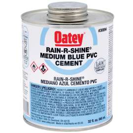 Oatey 30894 Solvent Cement, 32 oz Can, Liquid, Blue