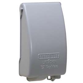 TAYMAC MX4280S Electrical Box Cover, 3-1/2 in L, 3.595 in W, 1 -Gang, Metal, Gray