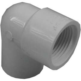 GENOVA 300 Series 34157 Reducing Elbow, 1/2 in Slip, 3/4 in FIP, 90 deg, White
