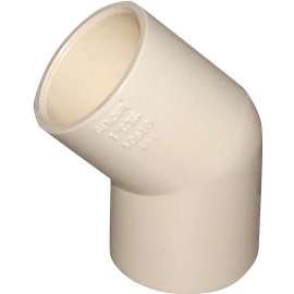 GENOVA 50605 Slip Elbow, 1/2 in Slip Joint, 1/2 in Slip, 45 deg