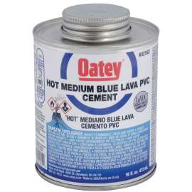 Oatey 32162 Solvent Cement, 16 oz Can, Liquid, Blue