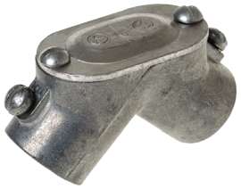 HUBBELL PEEE075R1 Pull Elbow with Gasket, 90 deg Angle, 3/4 in, Zinc, Gray