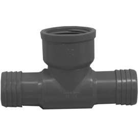 GENOVA 351454 Insert Pipe Tee, 1-1/4 in Insert x Insert x FIP, 200 psi, Polypropylene/PVC