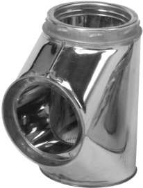 SELKIRK 207100 Insulated Chimney Tee with Cap, 6-7/8 in Connection, Stainless Steel