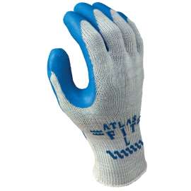 ATLAS 300XL-10.RT Industrial Gloves, XL, Knit Wrist Cuff, Natural Rubber Coating, Blue/Light Gray